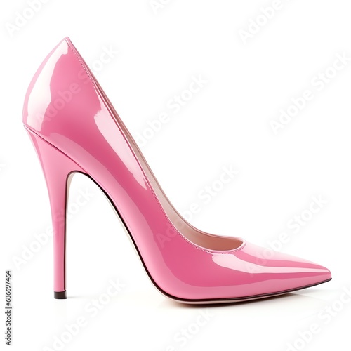 a pink high heeled shoe