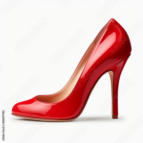 a red high heeled shoe