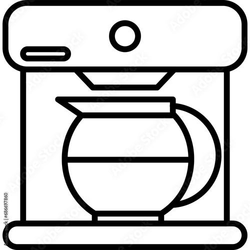 Coffee Machine Icon Line Art