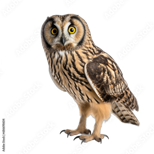 Short-eared Owl isolated on transparent background © Olezhan