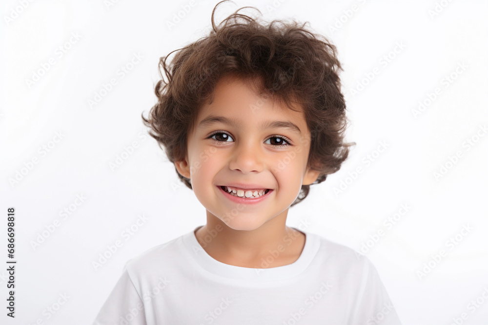 Cheerful Boy Kid with Clean Teeth: Cute Young Boy Portrait, Isolated on White Background, generative ai Cheerful Boy Kid with Clean Teeth: Cute Young Boy Portrait, Isolated on White Background, generative ai