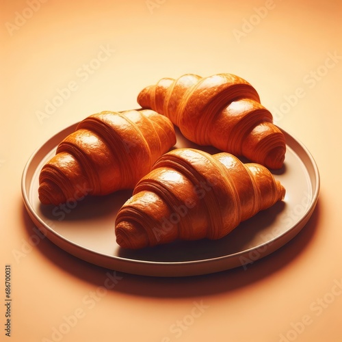 croissant on a plate food background