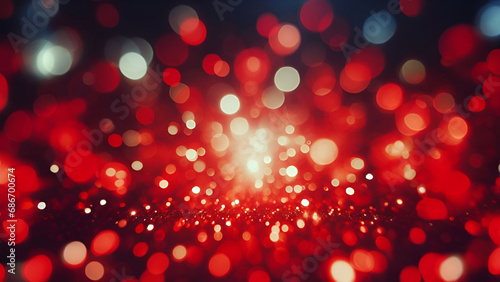 red glow on bokeh background