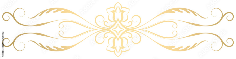 Gradient gold vintage lines for decorating greeting cards, carpet pattern elements.