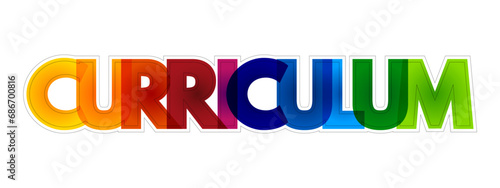 Curriculum colorful text quote, concept background