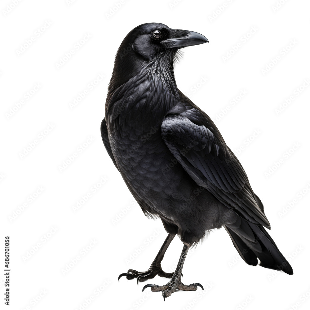 Obraz premium Common Raven isolated on transparent background