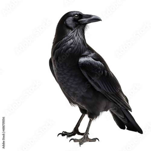 Common Raven isolated on transparent background