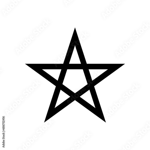 Black pentagram line icon illustration vector. Christmas star shape logo isolated on white background.