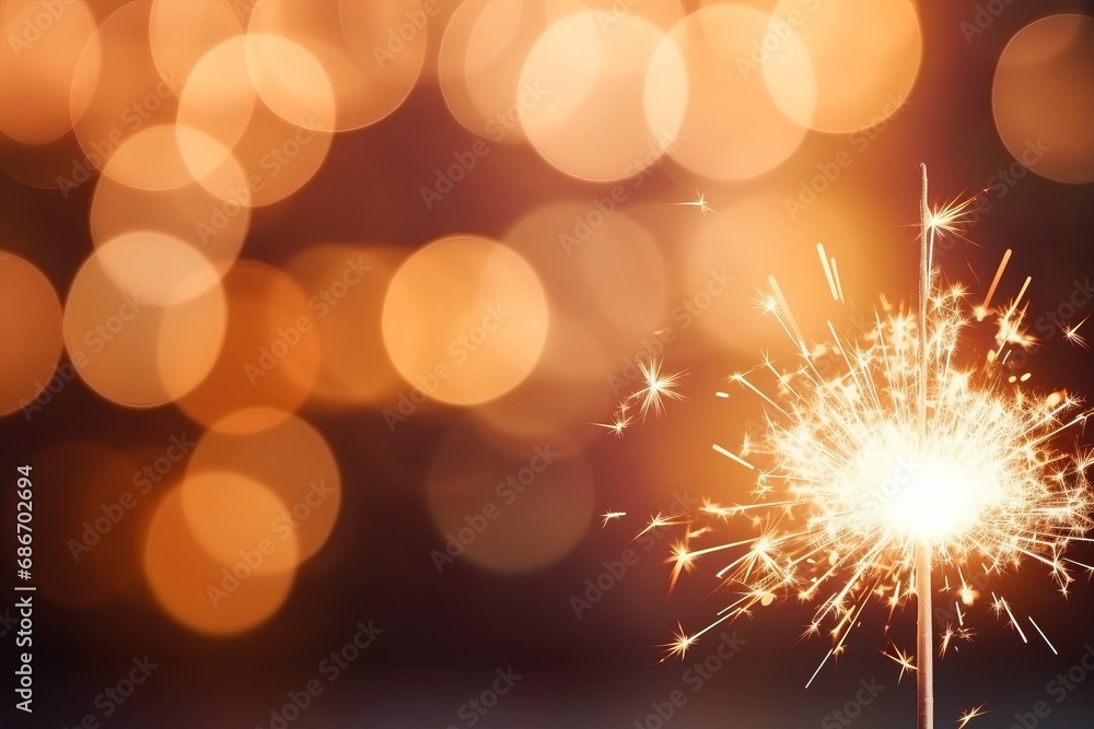 Bright sparkler shining on New Year's Eve party Bright sparkler shining on New Year's Eve party
