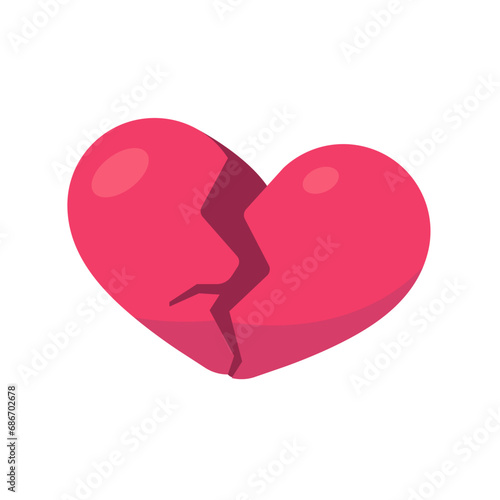 Broken heart. Pink Heart is heartbroken and hurt from divorce from her lover.