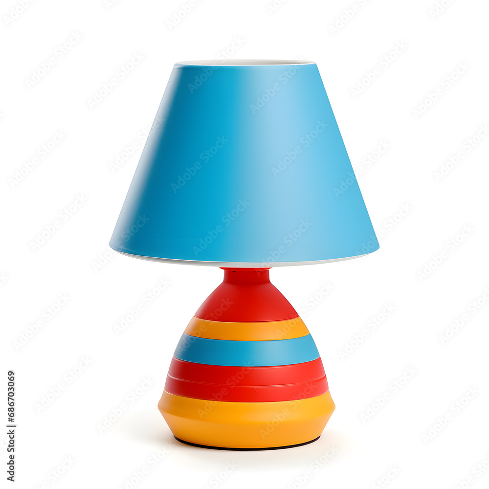 Colorful kids table lamp isolated on white background Colorful kids table lamp isolated on white background
