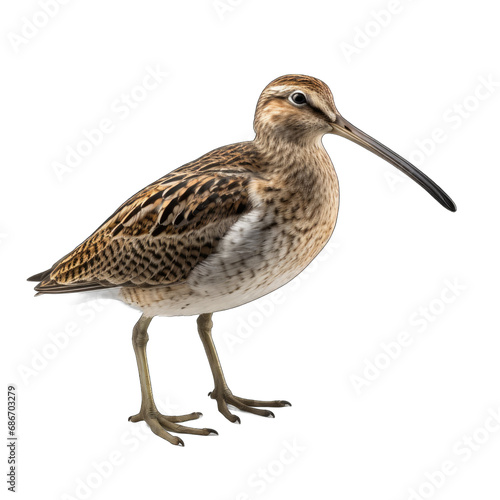 Wilsons Snipe isolated on transparent background photo