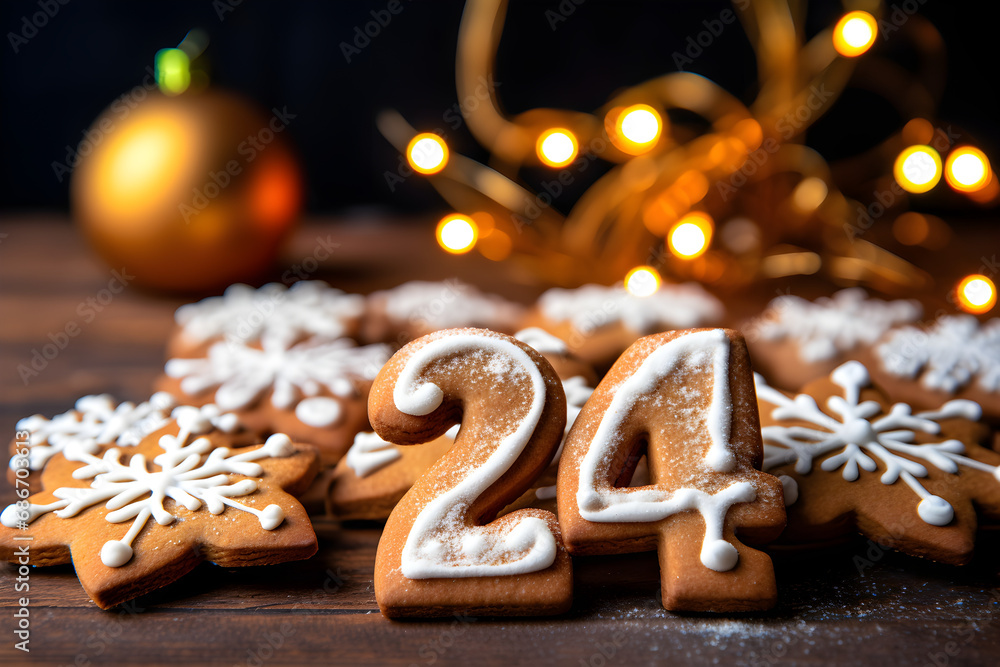 2024 new year sign numbers made of christmas cookies 2024 new year sign numbers made of christmas cookies