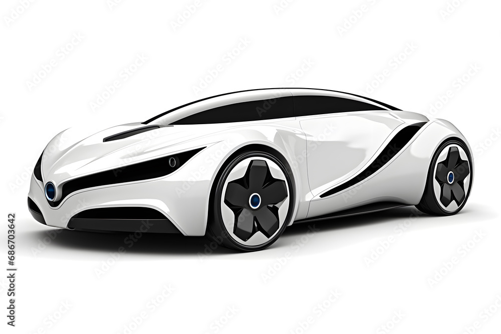 Futuristic not real car isolated on white Futuristic not real car isolated on white