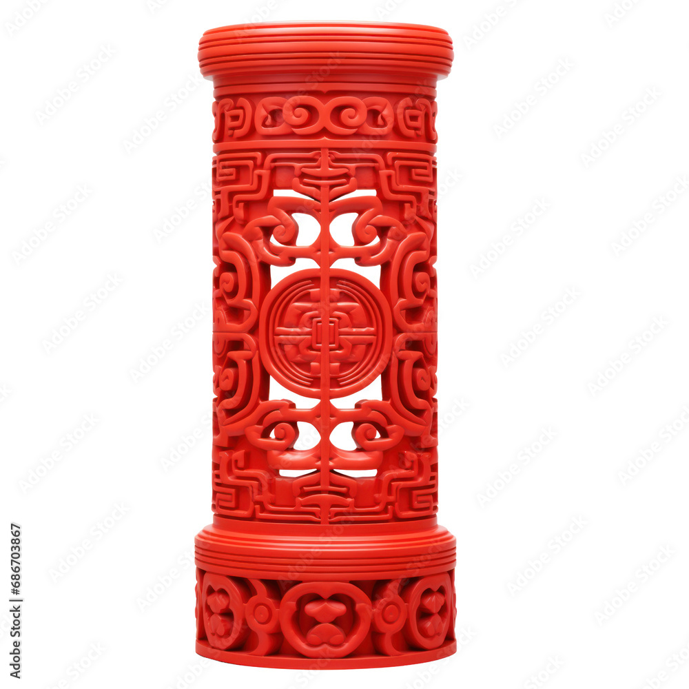 chinese red pillar. isolate on transparent background. lunar chinese new year decoration chinese red pillar. isolate on transparent background. lunar chinese new year decoration