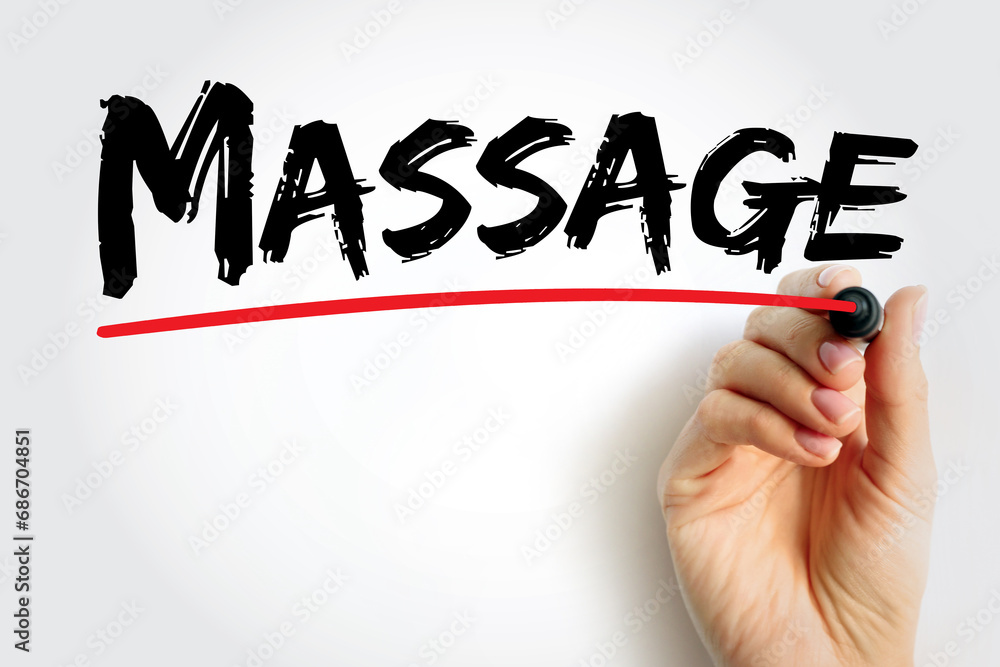 Massage manipulation of tissues with the hand or an instrument for