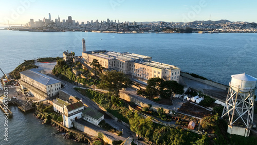 Alcatraz Island At San Francisco In California United States. Nature Island Prison. Tourism Landmark. Alcatraz Island At San Francisco In California United States. 