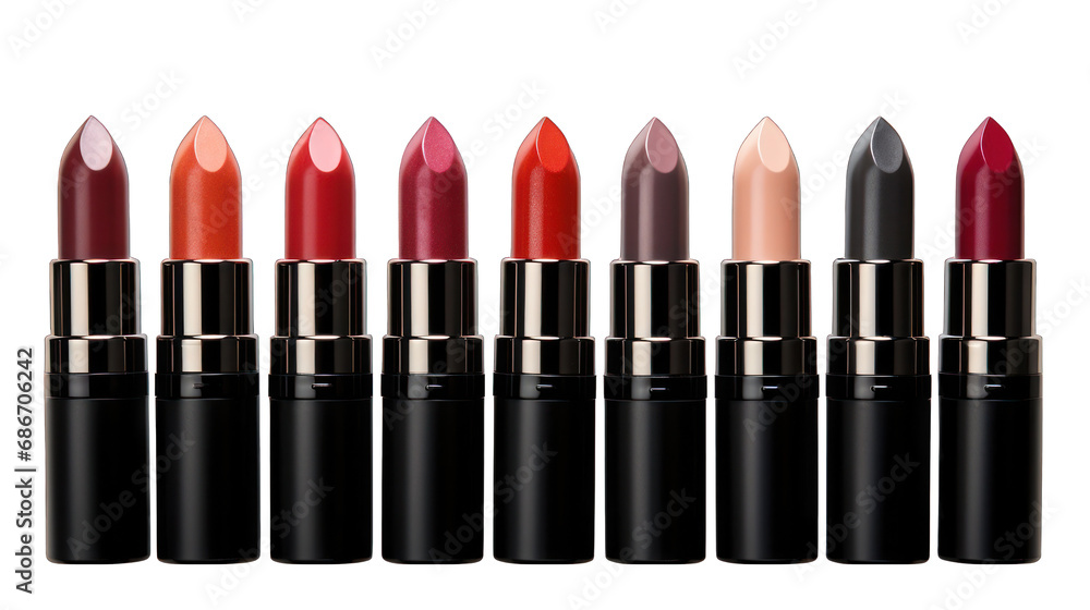 Set of Lipsticks Isolated on Transparent or White Background, PNG Set of Lipsticks Isolated on Transparent or White Background, PNG