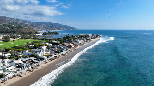 Malibu At Los Angeles In California United States. Coast City Landscape. Beach Background. Malibu At Los Angeles In California United States. 