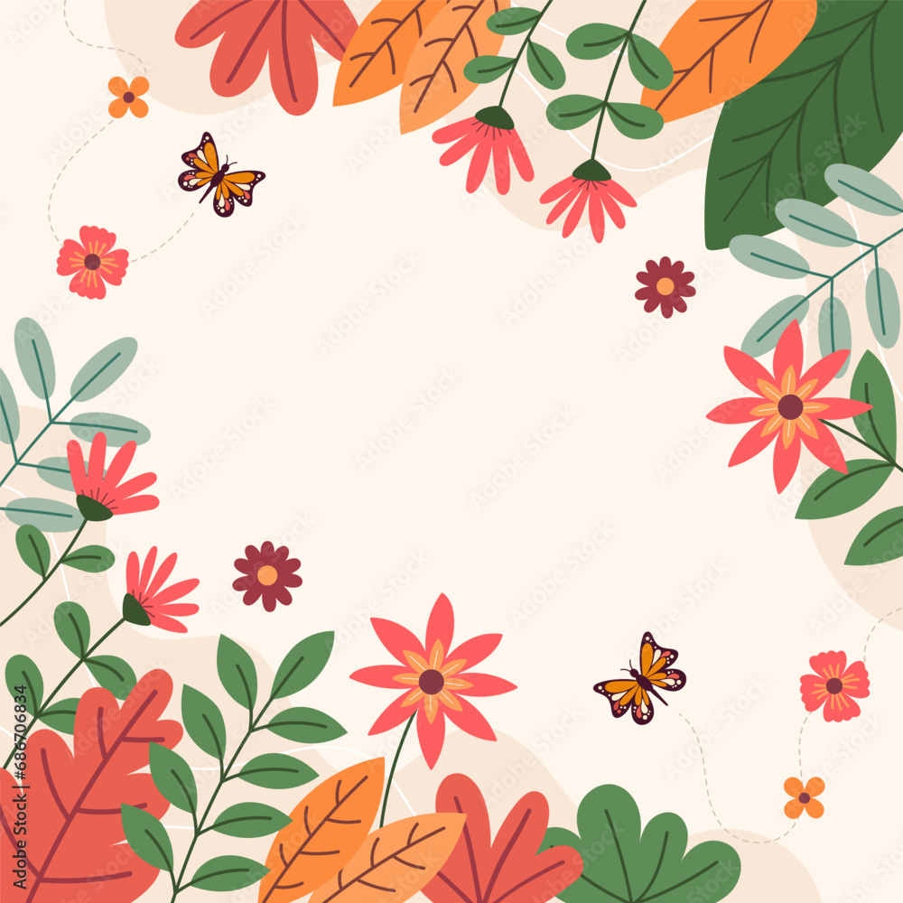 Flowers Spring Season Square Background for Wallpaper or Social Media Post Template Flowers Spring Season Square Background for Wallpaper or Social Media Post Template