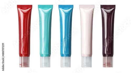 Set of Toothpaste Tubes Isolated on Transparent or White Background, PNG photo