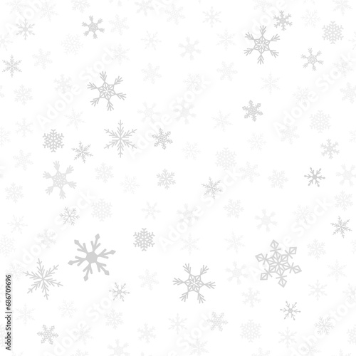 Seamless snowflakes pattern - fashion background. Christmas wrapping paper ornament. PNG objects with transparent background.