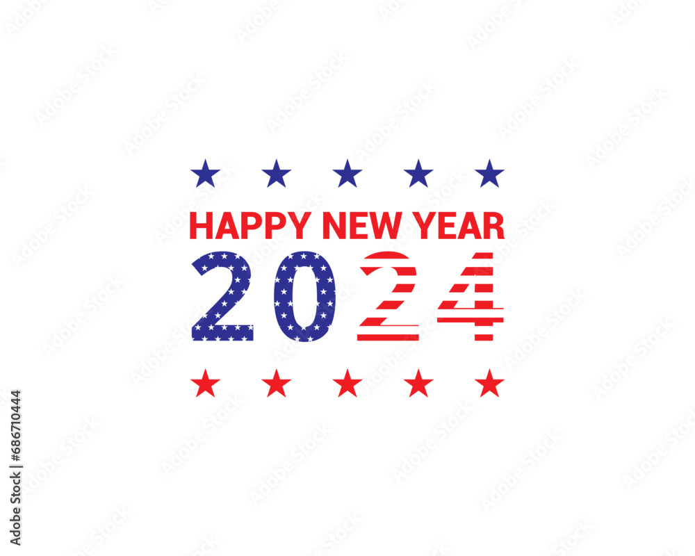 Fototapeta premium Happy new year 2024 design template