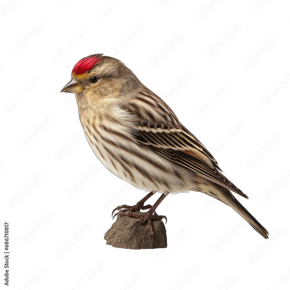 Fototapeta premium Common Redpoll isolated on transparent background