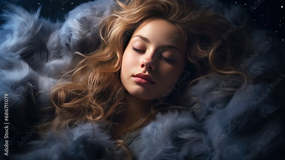 Relax Sleep Wake Beautiful Woman Bed,  Background HD For Designer