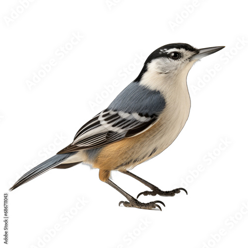 White-breasted Nuthatch isolated on transparent background