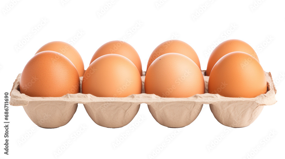 Eggs in carton isolated on transparent background, PNG image with background removed, Сreated with Generative Ai technology Eggs in carton isolated on transparent background, PNG image with background removed, Сreated with Generative Ai technology