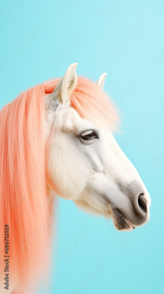 custom made wallpaper toronto digitalUltra minimalism photography of a horse, pastel color phone background created with Generative Ai