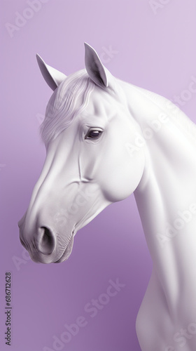 Ultra minimalism photography of a horse, pastel color phone background created with Generative Ai