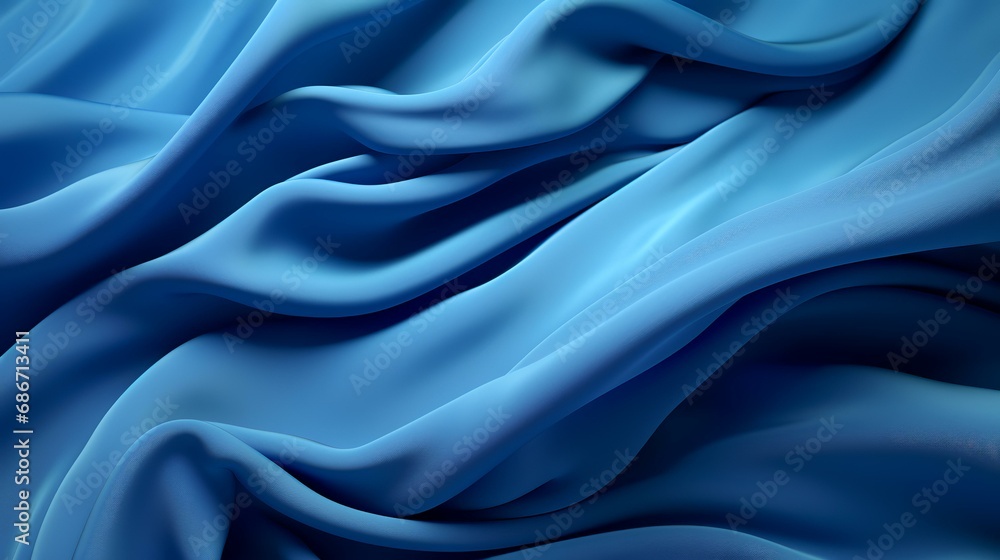 Fototapeta premium abstract blue silk background with some smooth lines in it (3d render)