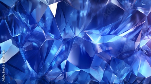 Blue crystal background. 3d rendering 3d illustration. Computer digital drawing.