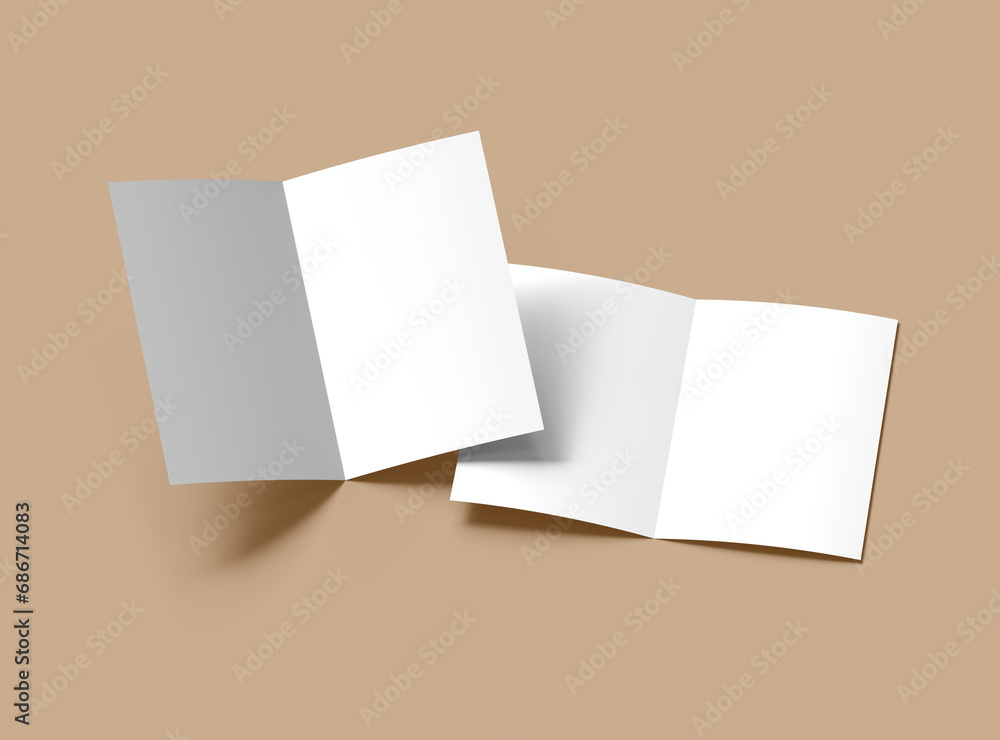 Blank Half Fold 8.5x11 letter brochure 3d render to present your design Blank Half Fold 8.5x11 letter brochure 3d render to present your design