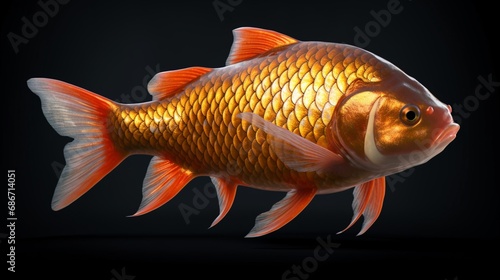 Design an ultra realistic carp standing by the water.Generative AI