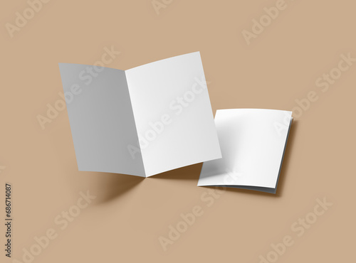 Wallpaper Mural Blank Half Fold 8.5x11 letter brochure 3d render to present your design Torontodigital.ca