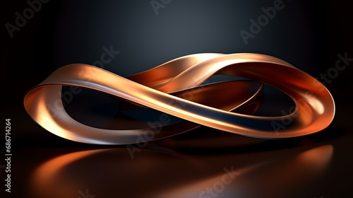 Abstract 3d rendering of twisted ribbons. Creative background for design.