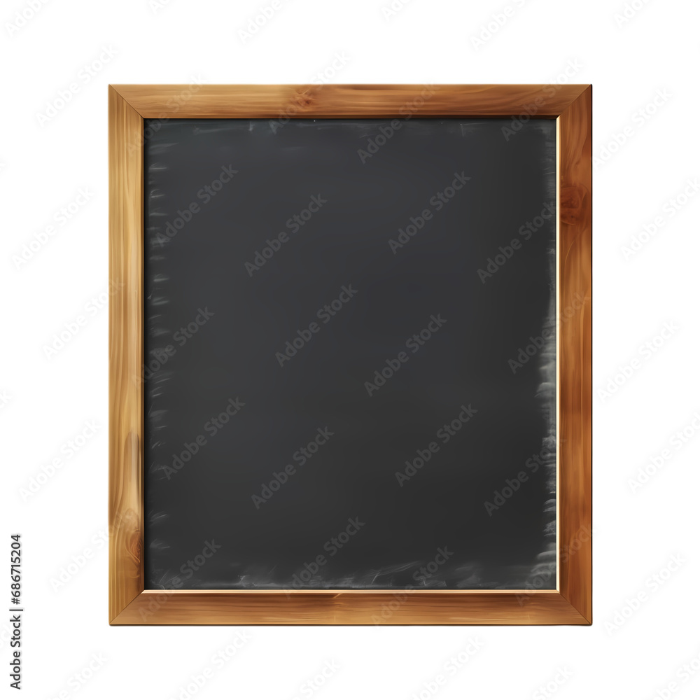Blank blackboard in wooden frame isolated on transparent background Blank blackboard in wooden frame isolated on transparent background