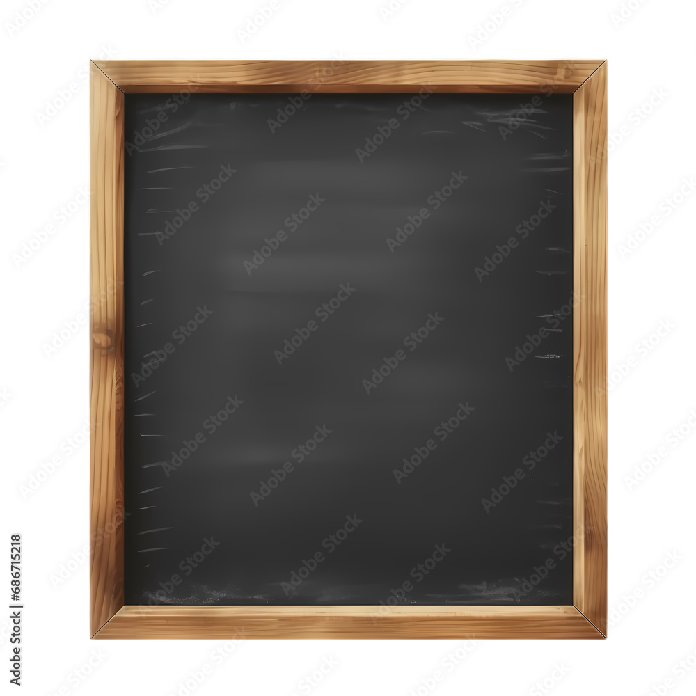 Blank blackboard in wooden frame isolated on transparent background Blank blackboard in wooden frame isolated on transparent background