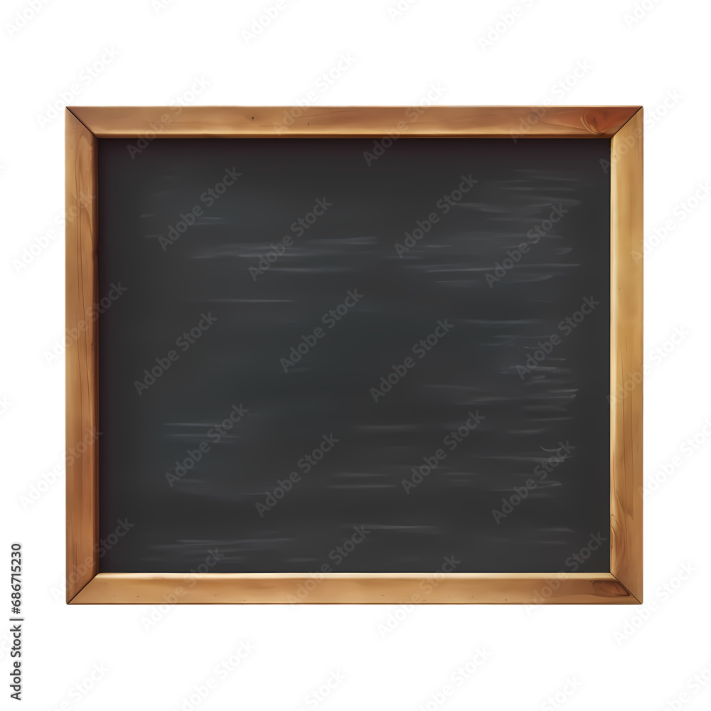 Blank blackboard in wooden frame isolated on transparent background Blank blackboard in wooden frame isolated on transparent background