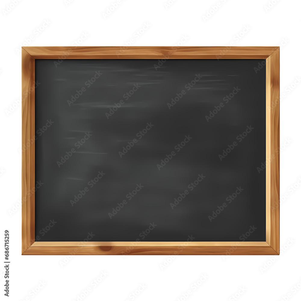 Blank blackboard in wooden frame isolated on transparent background Blank blackboard in wooden frame isolated on transparent background
