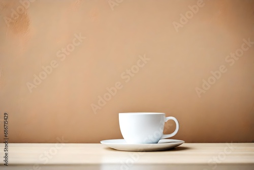 white tea cup in minimal stucco background
