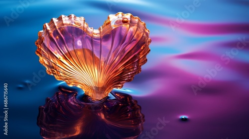 heart-shaped seashell in the water