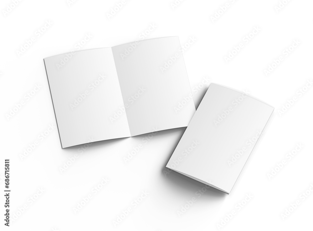 Blank Half Fold 8.5x11 letter brochure 3d render on a transparent background Blank Half Fold 8.5x11 letter brochure 3d render on a transparent background