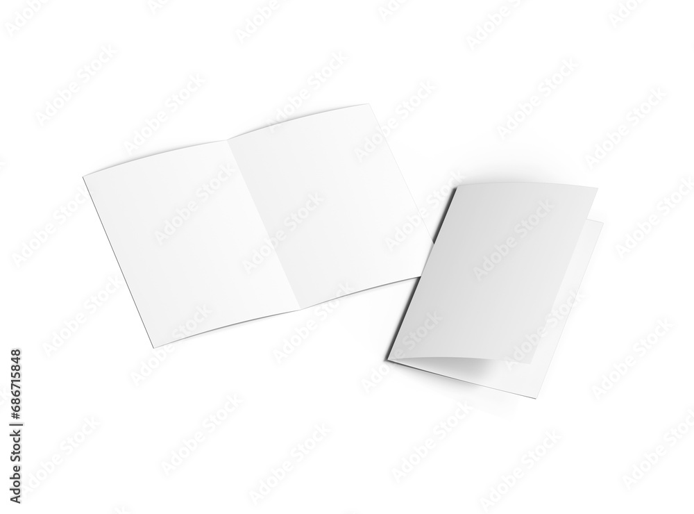 Blank Half Fold 8.5x11 letter brochure 3d render on a transparent background Blank Half Fold 8.5x11 letter brochure 3d render on a transparent background