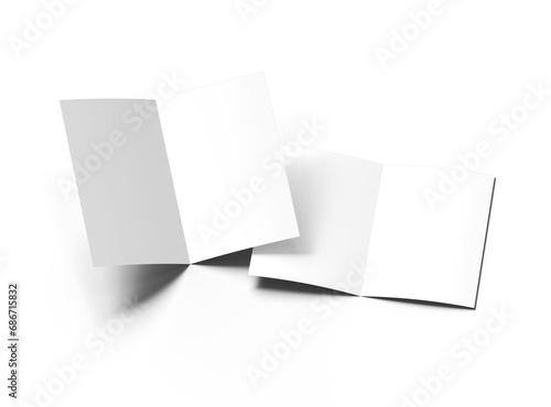 Wallpaper Mural Blank Half Fold 8.5x11 letter brochure 3d render on a transparent background  Torontodigital.ca