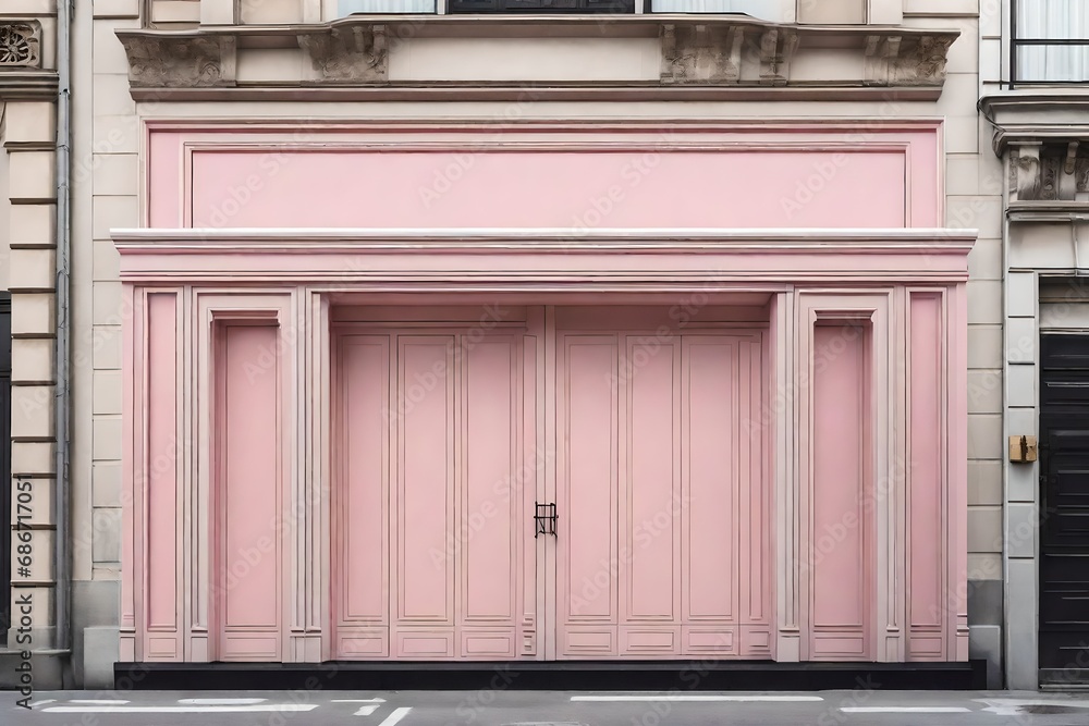 Fototapeta premium cute european pink boutique facade 
