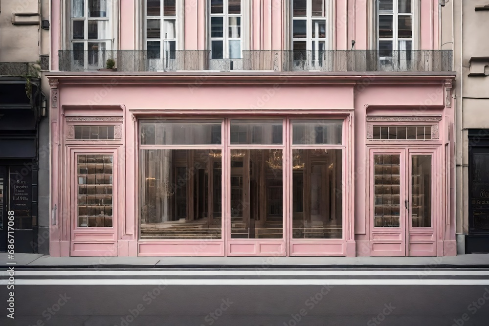 cute vintage pink boutique facade 